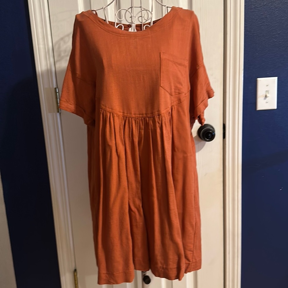 Baby Doll Style Dress with Pockets Large